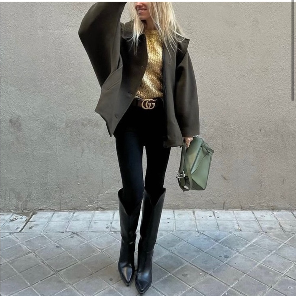 Zara Wool Blend Short Coat - Picture 4 of 16